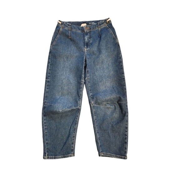 New Pilcro Anthropologie Barrel Jeans High Rise Wide Leg Adjustable Size 25